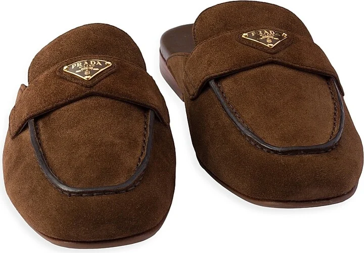 Women's Suede Sabots Mules - Beige Khaki - Size 5 - Image 7