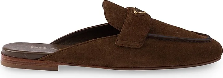 Women's Suede Sabots Mules - Beige Khaki - Size 5 - Image 9