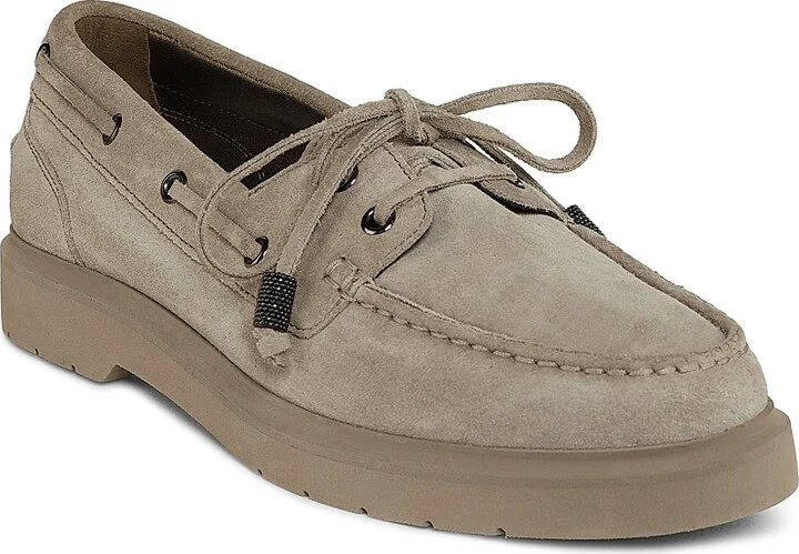 Women's Suede Sail Penny Loafers - Dark Beige - Size 7 - Image 2