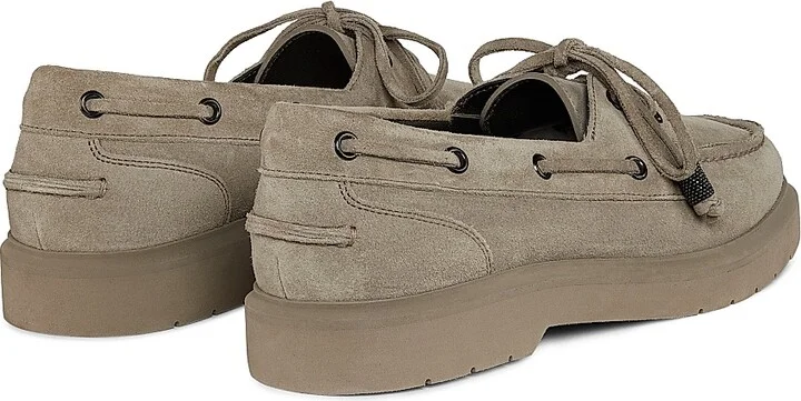 Women's Suede Sail Penny Loafers - Dark Beige - Size 7 - Image 3