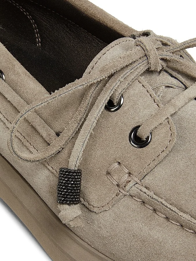 Women's Suede Sail Penny Loafers - Dark Beige - Size 7 - Image 6