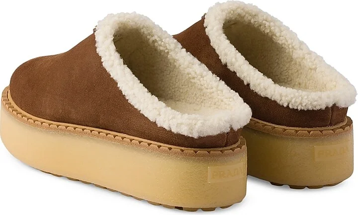 Women's Suede Slippers - Brown - Size 4.5 - Image 3