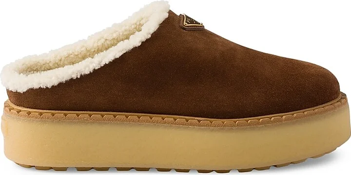 Women's Suede Slippers - Brown - Size 4.5