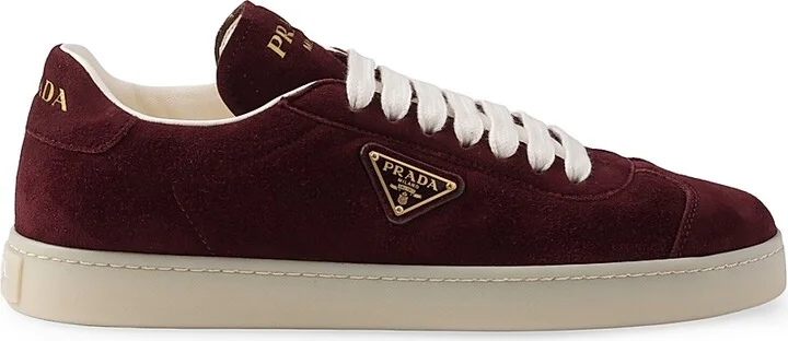 Women's Suede Sneakers - Dark Red - Size 5.5 - Image 2