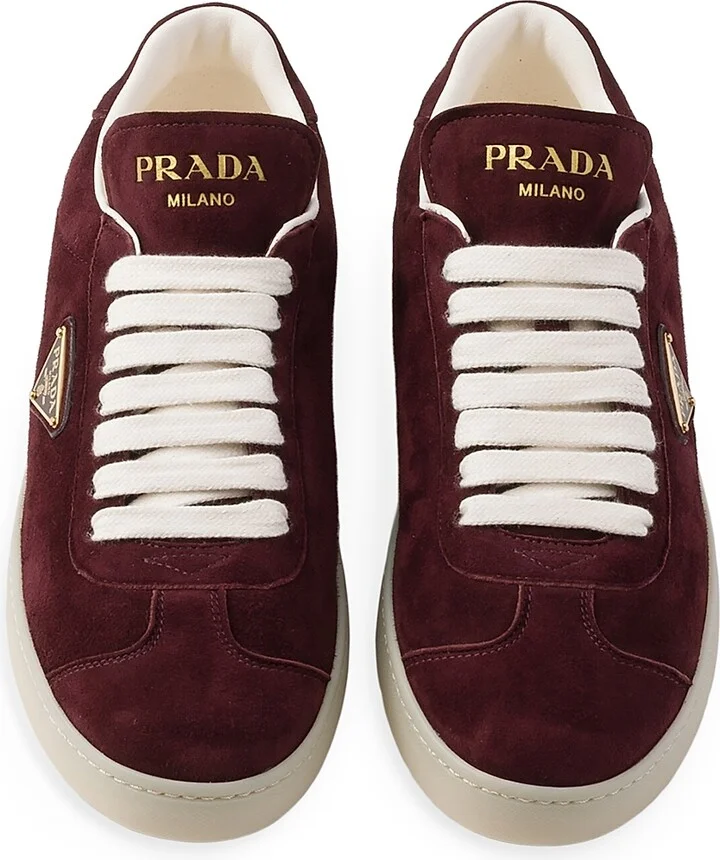 Women's Suede Sneakers - Dark Red - Size 5.5 - Image 3