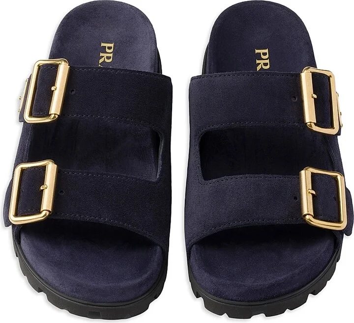 Women's Suede Strap Slides - Beige Khaki - Size 9 - Image 7