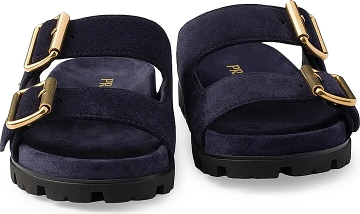 Women's Suede Strap Slides - Beige Khaki - Size 9 - Image 9