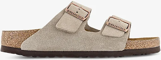 Womens Suede Taupe Arizona Double-Strap Suede Sandals Eur 39 / 6 Uk Women