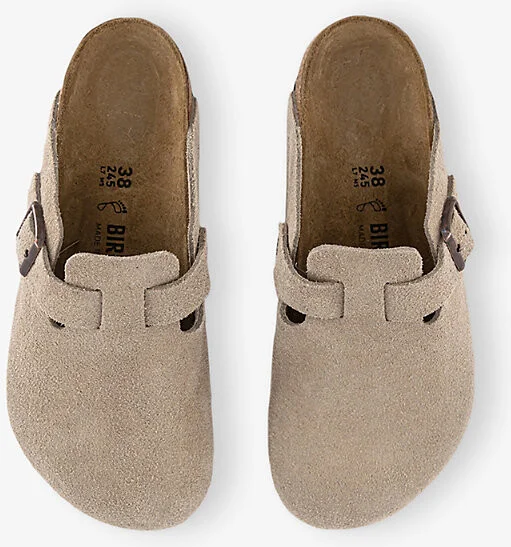 Womens Suede Taupe Boston Regular-Fit Suede Clogs Eur 38/5 Uk Women - Image 2