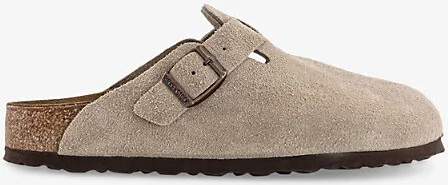 Womens Suede Taupe Boston Regular-Fit Suede Clogs Eur 38/5 Uk Women