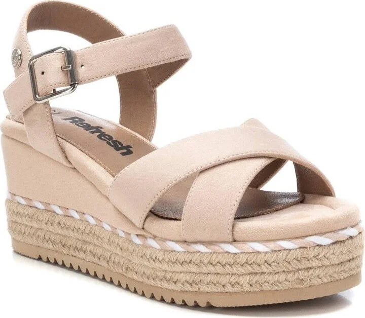 Women's Suede Wedge Sandals By Xti, Beige - Image 2