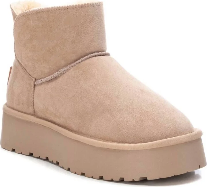 Women's Suede Winter Boots In Beige