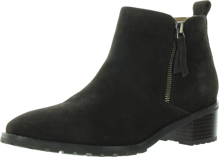 Womens Suede Zipper Booties
