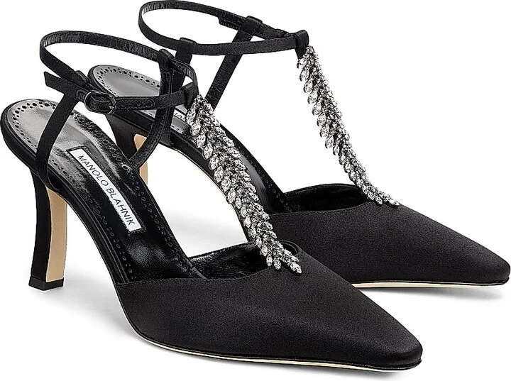 Women's Sufik Satin Embellished T-Strap Pumps - Black - Size 11.5 - Image 2