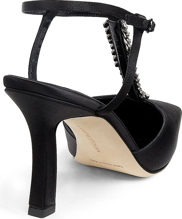 Women's Sufik Satin Embellished T-Strap Pumps - Black - Size 11.5 - Image 3