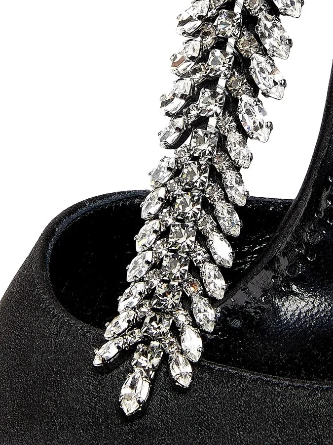 Women's Sufik Satin Embellished T-Strap Pumps - Black - Size 11.5 - Image 6