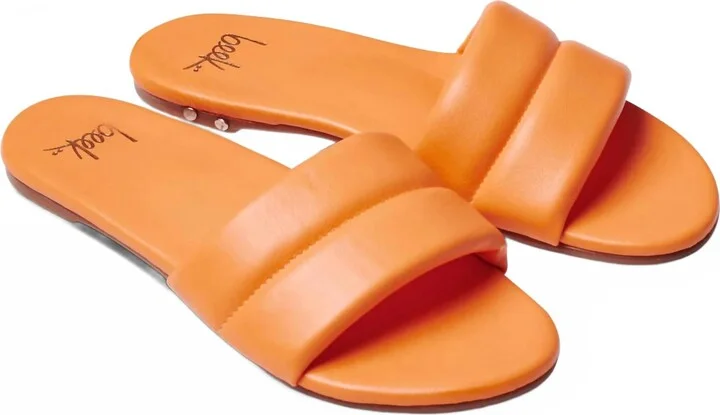 Women's Sugarbird Leather Slide Sandal In Papaya