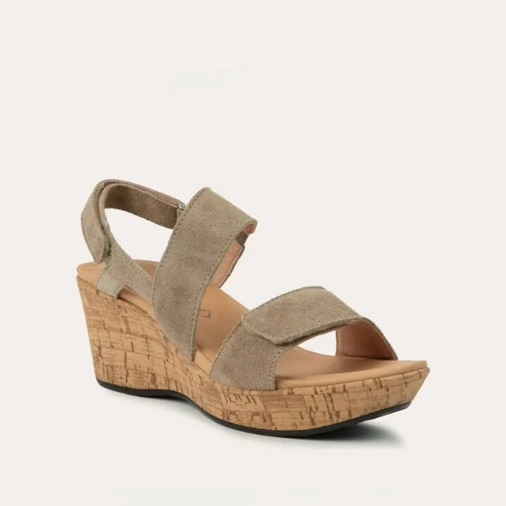 Women's Sunrise Wedge Sandals In Almond Suede