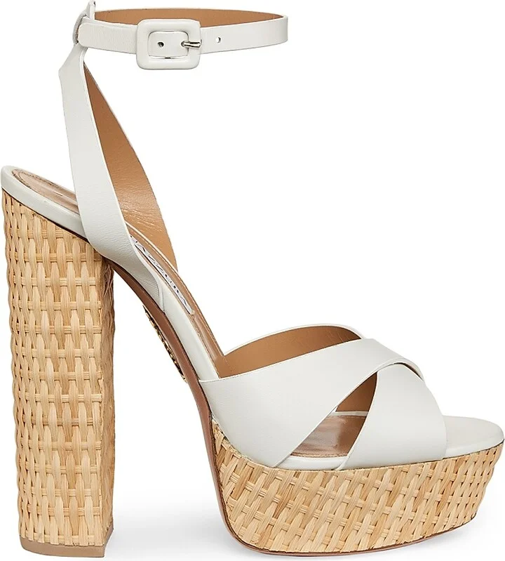 Women's Sunseeker Plateau 140MM Sandals - White - Size 10