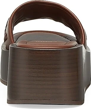 Women's Sunshine 65MM FF Leather Platform Slide Sandals - Brown - Size 6 - Image 3