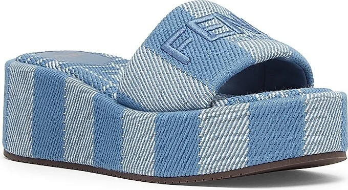 Women's Sunshine 65MM Pequin Striped Platform Slides - Tobacco - Size 5 Sandals - Image 5