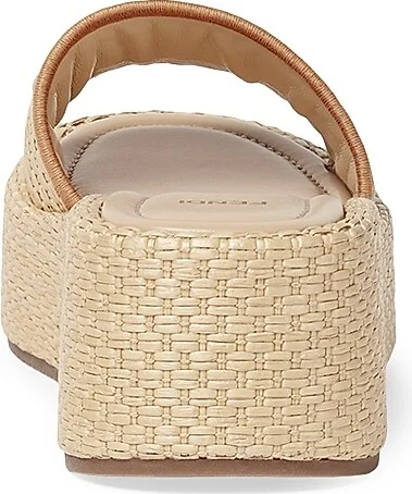 Women's Sunshine Logo Cotton Platform Slides - Natural Beige - Size 6 Sandals - Image 3
