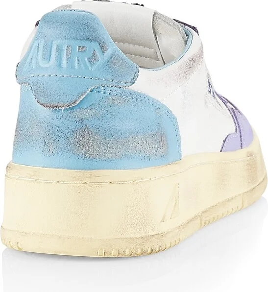 Women's Super Vintage Leather Low-Top Sneakers - White Lavender - Size 5 - Image 3