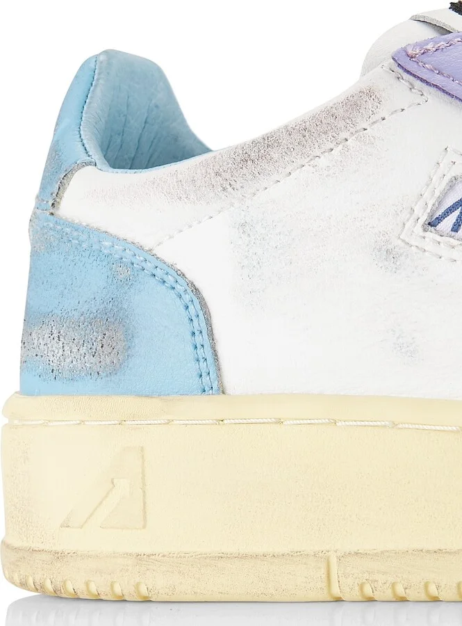 Women's Super Vintage Leather Low-Top Sneakers - White Lavender - Size 5 - Image 6