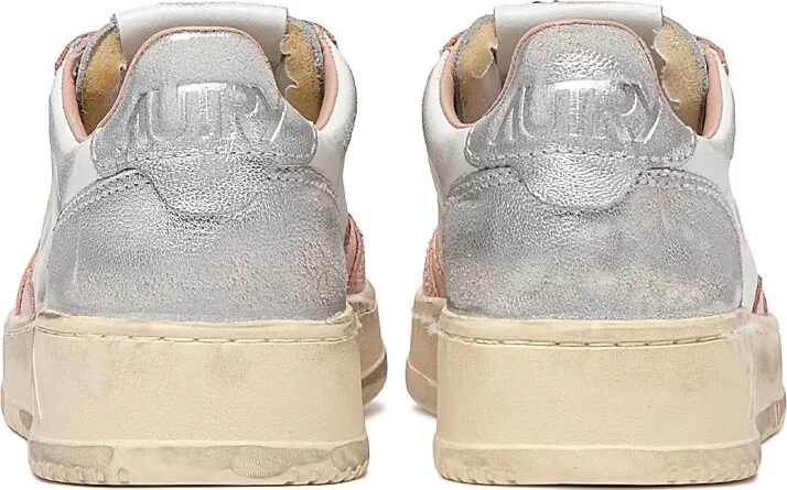 Women's Super Vintage Low-Top Sneakers - White Pink Silver Ivory - Size 5 - Image 3
