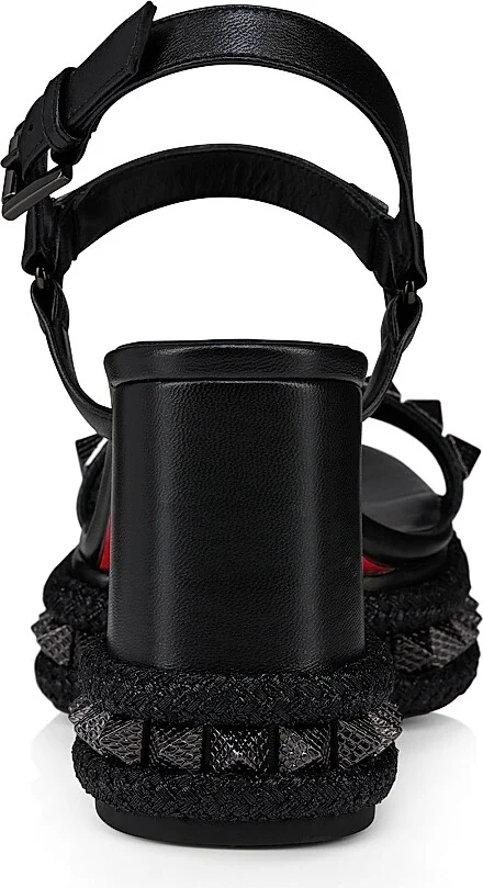Women's Superaclou 85MM Leather Sandals - Black - Size 5 - Image 3