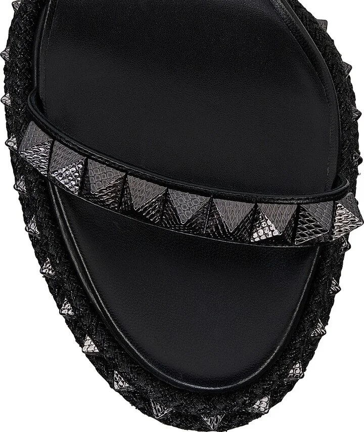 Women's Superaclou 85MM Leather Sandals - Black - Size 5 - Image 4