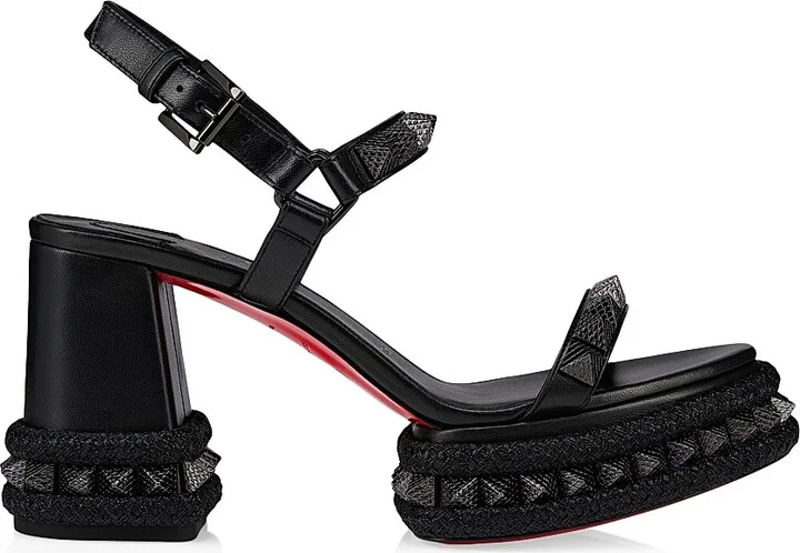 Women's Superaclou 85MM Leather Sandals - Black - Size 5