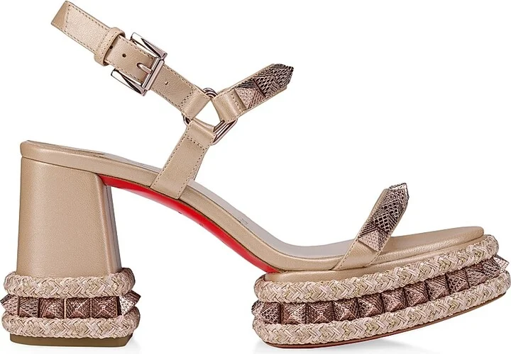 Women's Superaclou 85MM Leather Sandals - Leche - Size 4