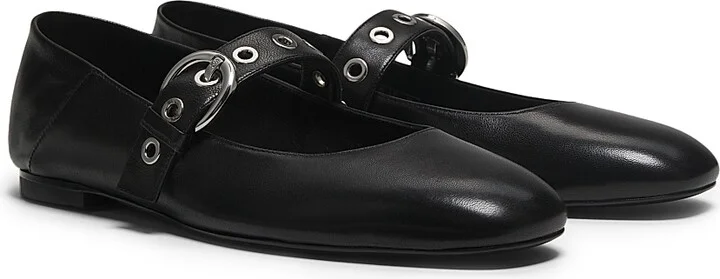 Women's Supermoto Leather Mary Jane Flats - Black - Size 10 - Image 2