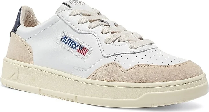 Women's Supreme Vintage Low-Top Sneakers - White Navy - Size 5 - Image 2