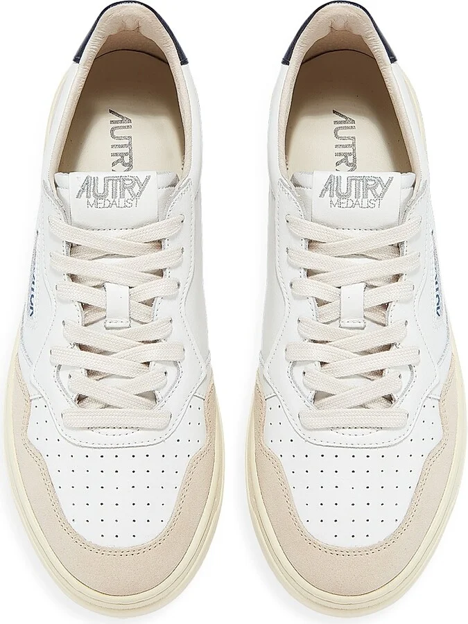 Women's Supreme Vintage Low-Top Sneakers - White Navy - Size 5 - Image 4