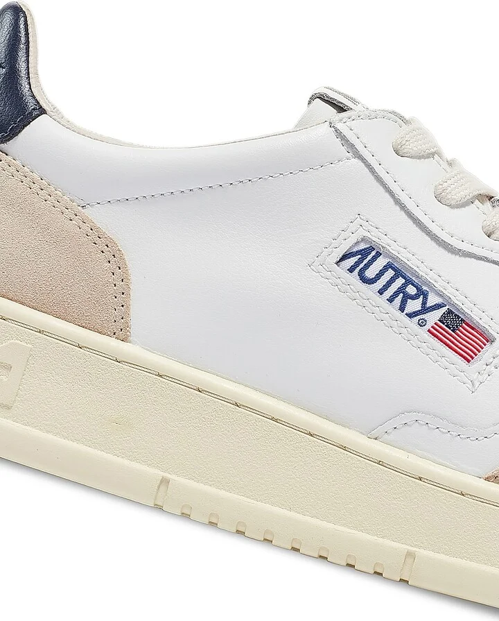 Women's Supreme Vintage Low-Top Sneakers - White Navy - Size 5 - Image 6