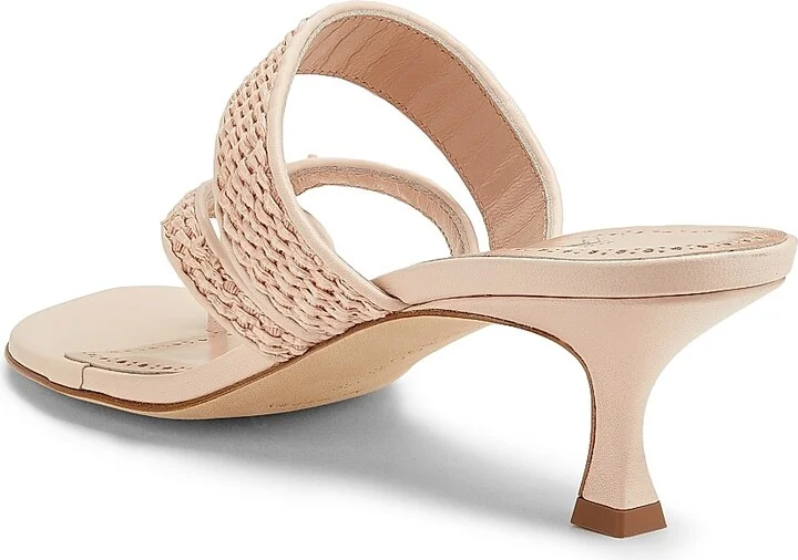 Women's Susa Woven Leather Heeled Sandals - Light Beige - Size 6 - Image 3