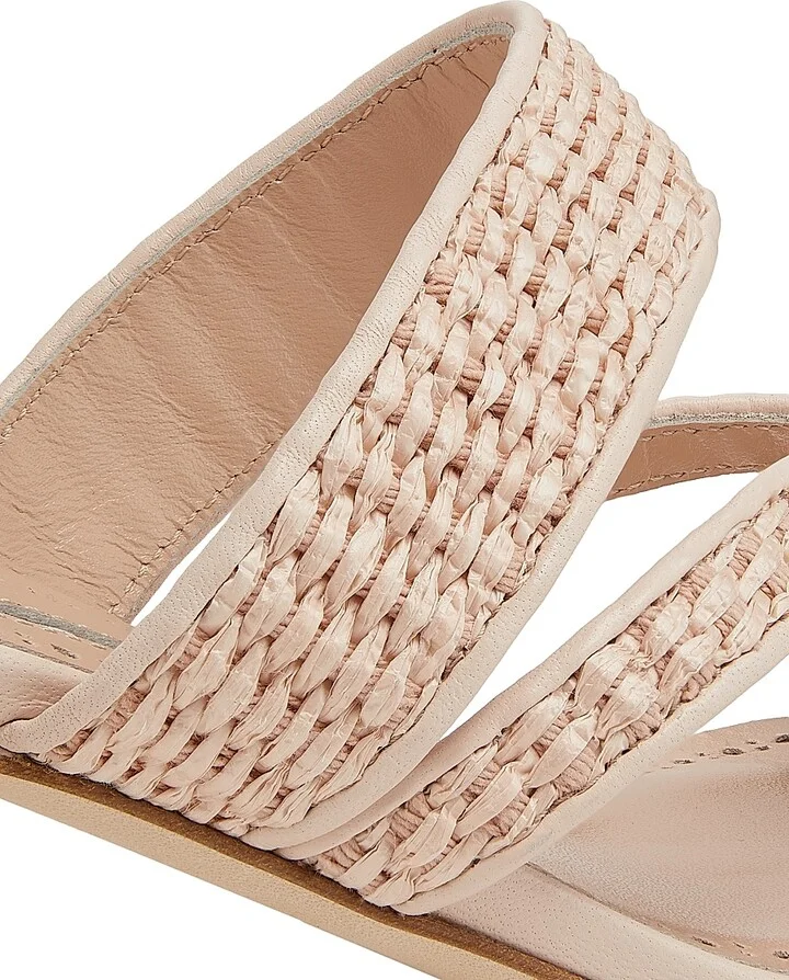Women's Susa Woven Leather Heeled Sandals - Light Beige - Size 6 - Image 5