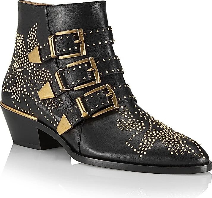 Women's Susanna Studded Leather Ankle Boots - Black - Size 5 - Image 2