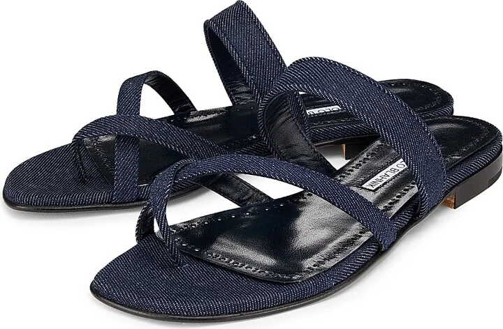 Women's Susaperf Cotton Flat Sandals - Navy Denim - Size 10 - Image 2