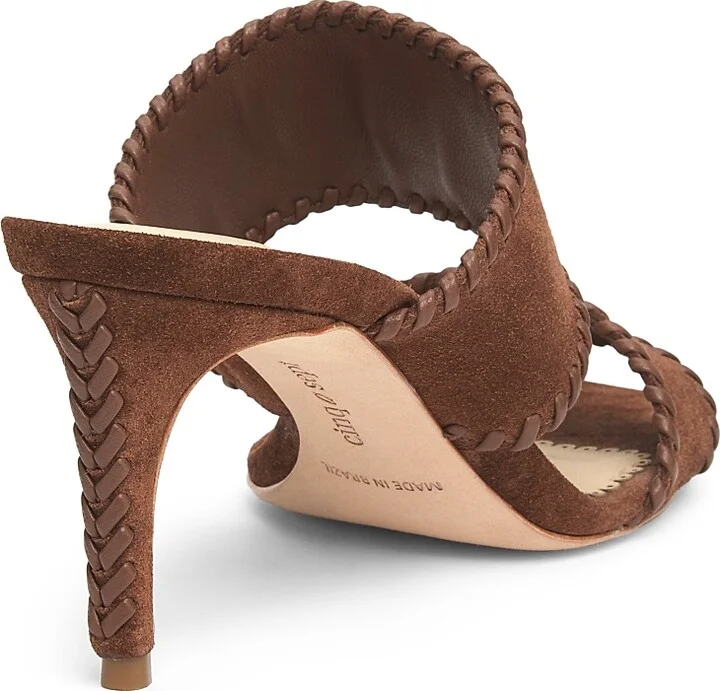 Women's Sutton 70MM Suede Whipstitch Sandals - Black Brown Sugar - Size 5 - Image 8