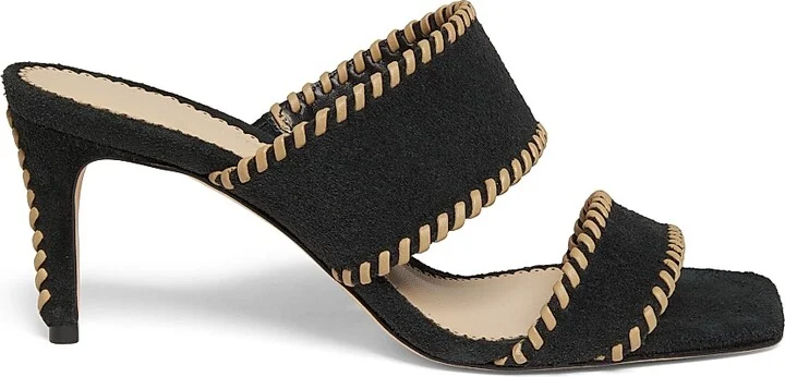 Women's Sutton 70MM Suede Whipstitch Sandals - Black Brown Sugar - Size 5