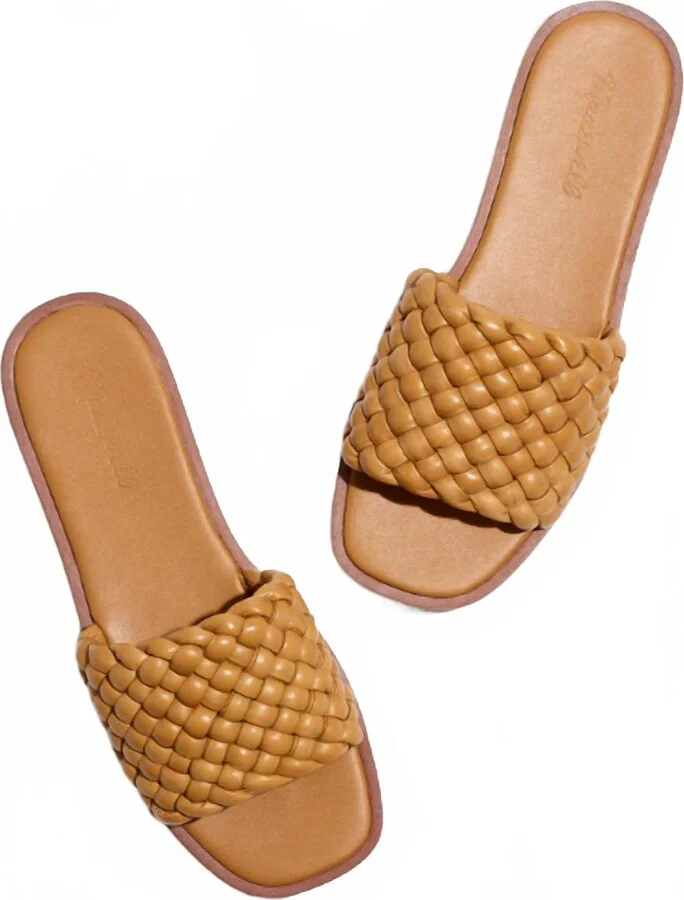 Women's Suzi Slide Sandal In Woven Leather Toffee
