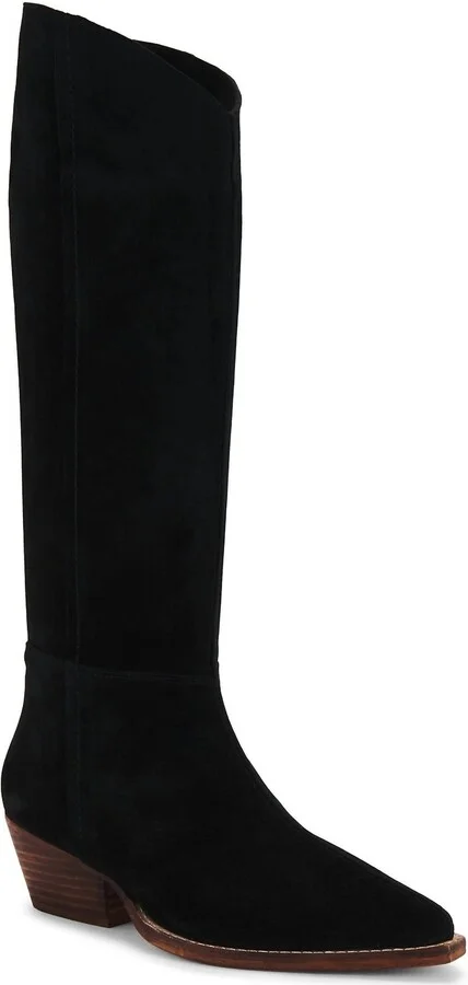 Women's Sway Low Slouch Boot In Black Suede