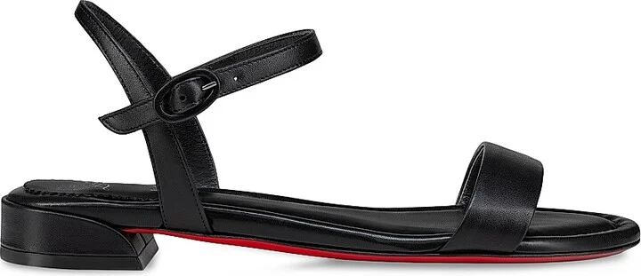 Women's Sweet Jane Nappa Leather Flat Sandals - Black - Size 5.5