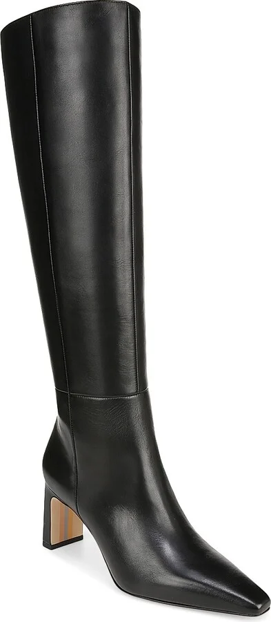 Women's Sylvia 70MM Wide-Calf Leather Boots - Black - Size 9.5 - Image 2