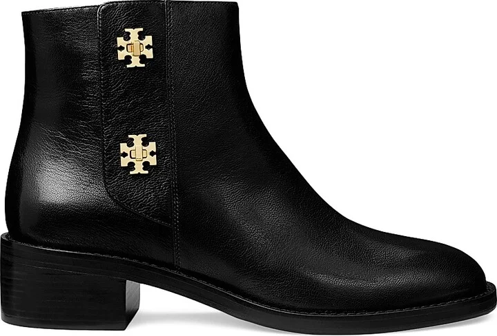 Women's T-Lock Leather Ankle Boots - Perfect Black - Size 10