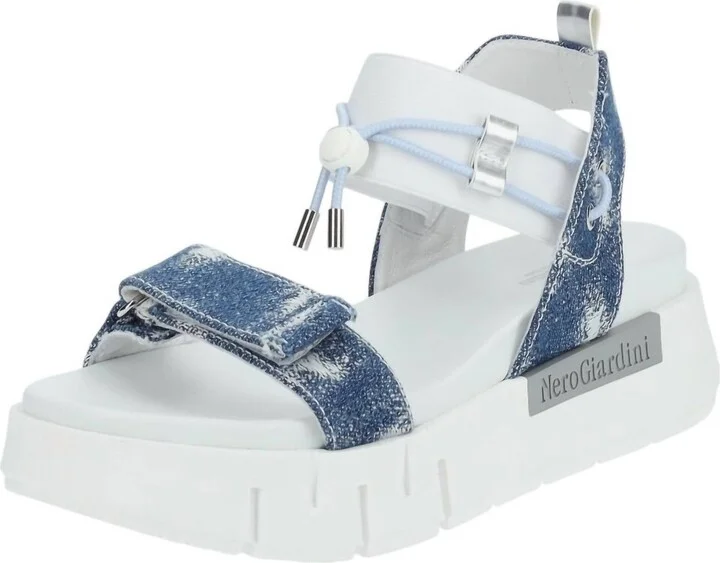 Women's T Strap Jean Sandal In Denim