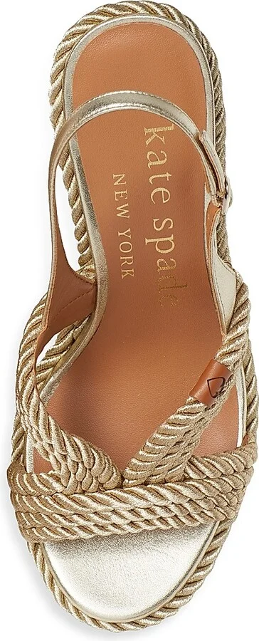 Women's Tahiti Rope Wedge Sandals - Pale Gold - Size 10 - Image 4